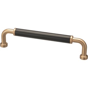 D Handle 'Club' Brushed Brass / Black