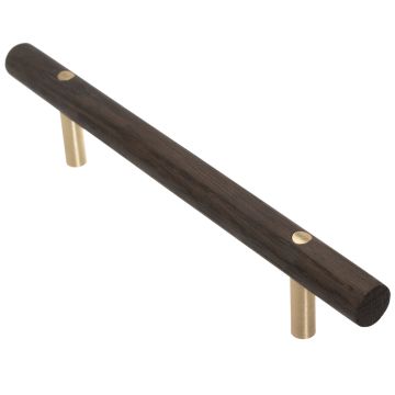 Bar Handle 'Ray' Brass / Smoked Oak