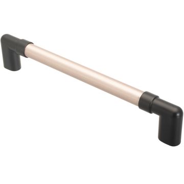 D Handle 'Pipe' Stainless Steel Effect / Black