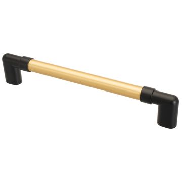 D Handle 'Pipe' Black / Brushed Brass